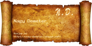 Nagy Demeter névjegykártya